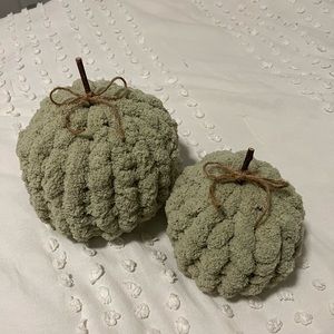 Set of Green Chunky Pumpkins